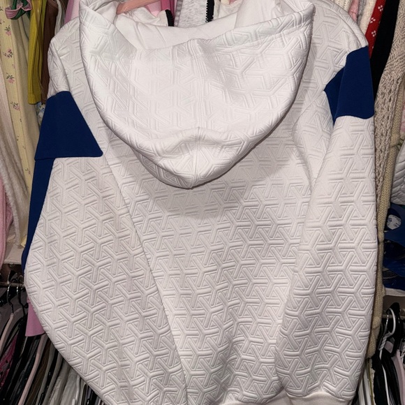 Team Adidas Women's White and Navy Sweatshirt Hoodie - Picture 8 of 8